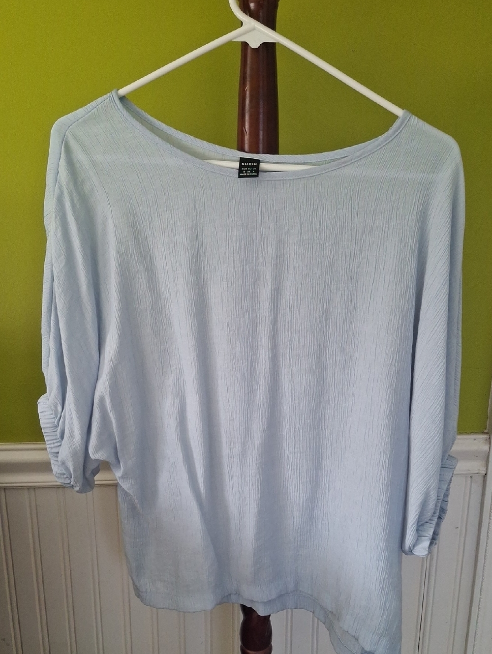 Light Blue Women's Boatneck Top - Shein